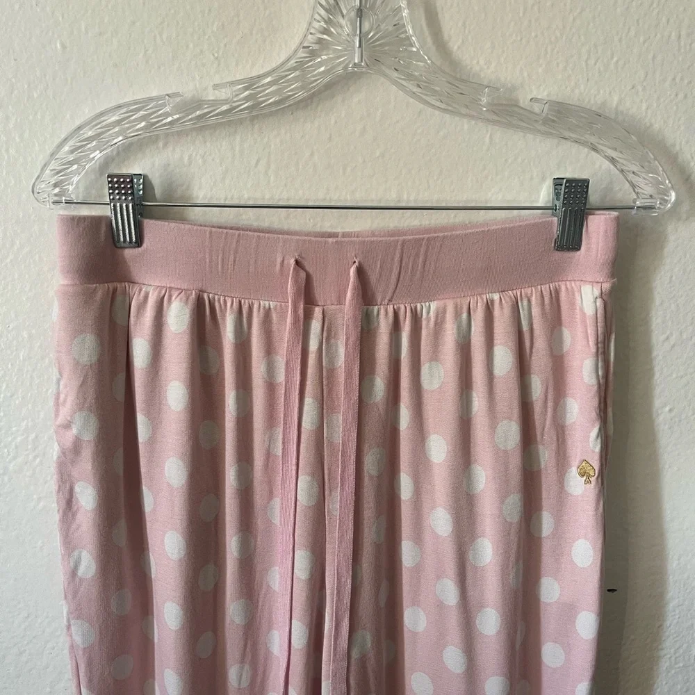 ✨kate spade Light Pink & White Polka Dot Drawstring Lounge Pants - Picture 3 of 8